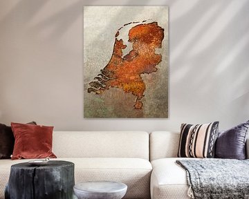 Rust map of the Netherlands by Frans Blok
