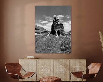 Paysage rocheux de Lanzarote, noir et blanc sur Joyce Kuipers