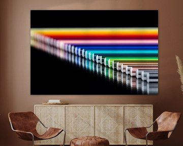 Pencils in a row. by Ronald van Kooten