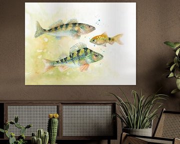 Freshwater fish perch, zander and crucian carp by Atelier DT