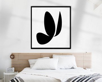 Papillon abstrait, noir et blanc sur Joyce Kuipers