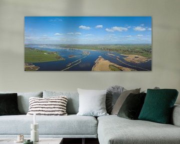 Zwarte Water Fluss Hochwasser bei Hasselt Drohnenansicht von Sjoerd van der Wal Fotografie