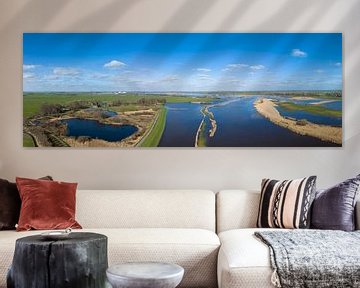 Zwarte Water rivier hoge waterstand overstroming bij Hasselt drone view van Sjoerd van der Wal