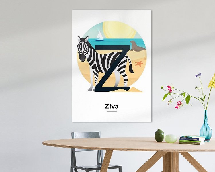 Voorbeeld van het werk in een kamer