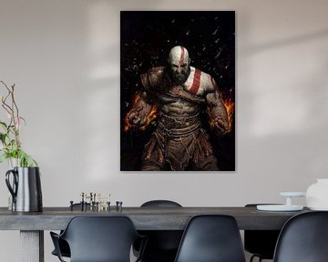 Kratos in Flammen von Rando Fermando