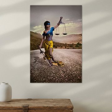 Powerful Image Manipulation of Lady Justice - War Crimes and Justice by Elianne van Turennout