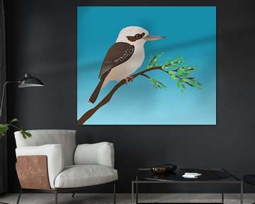 Kookaburra digitale illustratie van Bianca Wisseloo