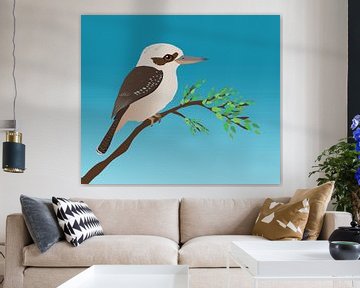 Kookaburra digitale illustratie van Bianca Wisseloo