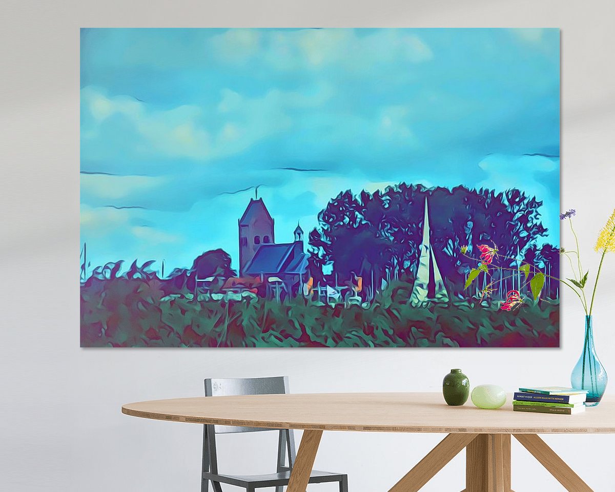 Voorbeeld van het werk in een kamer