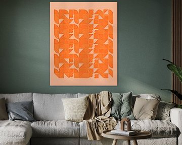 Orange Abstrait inspiré de Piet Mondrian sur Mad Dog Art