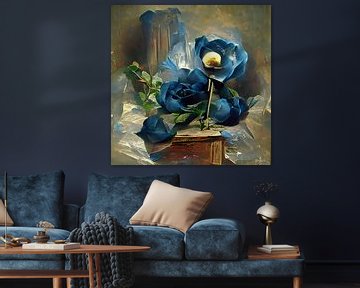 blauwe roos van Gelissen Artworks