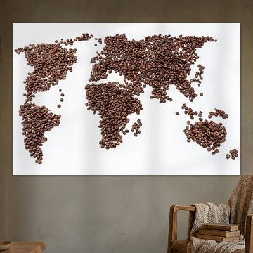 Weltkarte der Kaffeebohnen