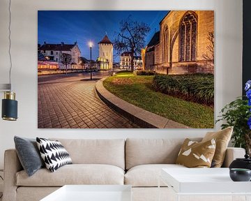 Geulpoort in Valkenburg @ Blue Hour van Rob Boon