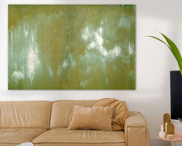 Metal surface pattern decor in green abstract by Dieter Walther