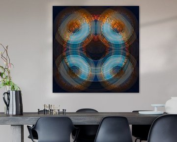 Blauwe cirkels met oranje details van Peter Schütte