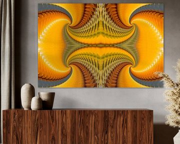 Sierlijke abstracte oranje gele vormen van Peter Schütte