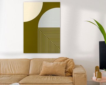 Retro moon landscape gold by Mad Dog Art