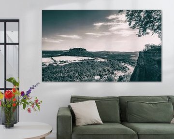 Hoffnungsvoller Blick von der Festung Königstein über die Elbe von Jakob Baranowski - Photography - Video - Photoshop