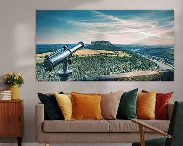 Telescope on Königstein Fortress over the Elbe River by Jakob Baranowski - Photography - Video - Photoshop