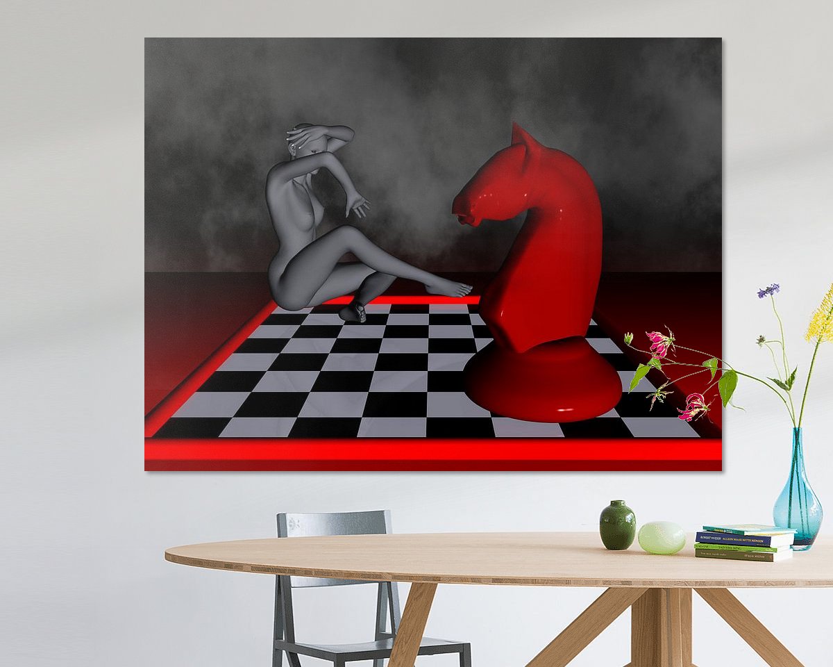 Voorbeeld van het werk in een kamer