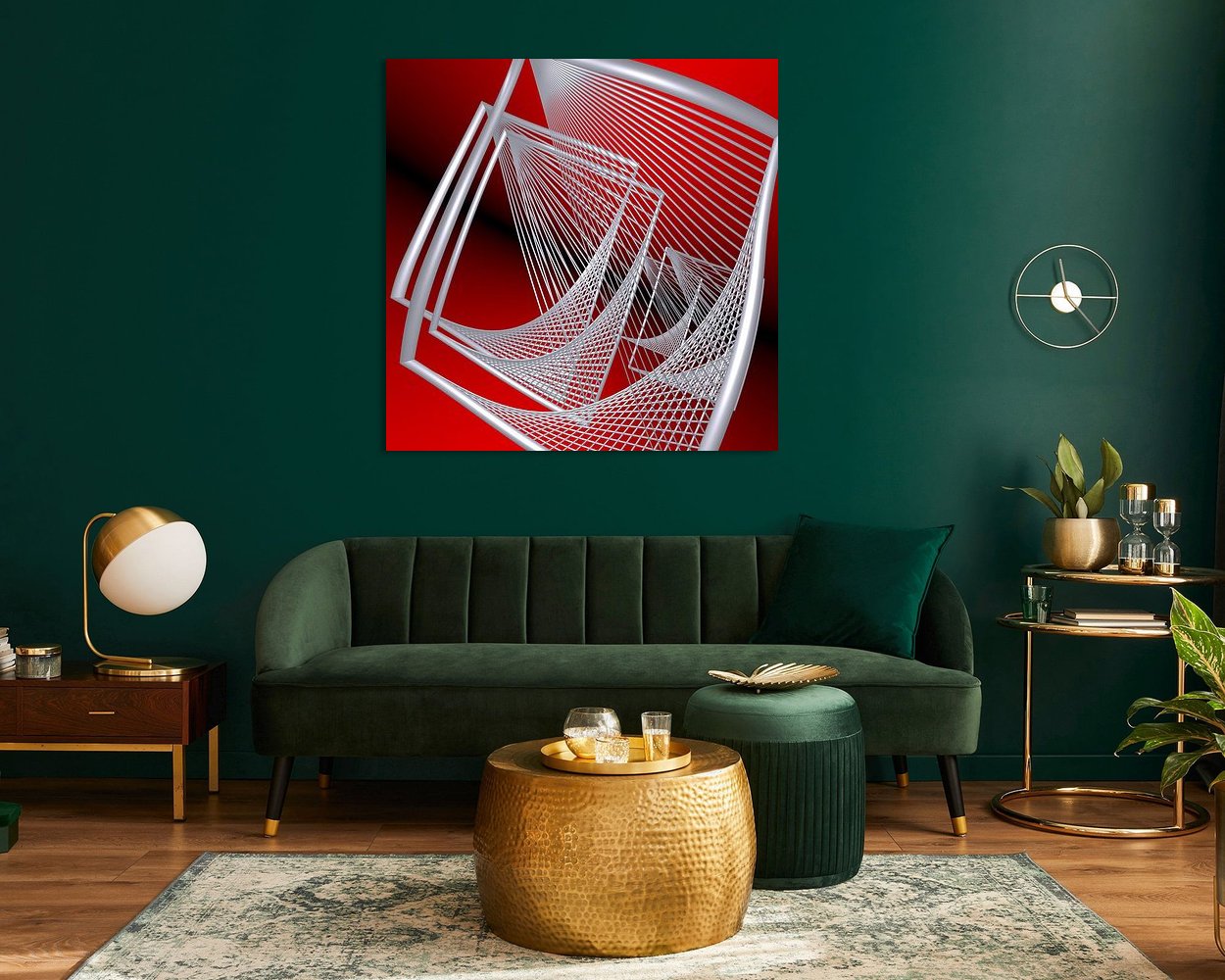 Voorbeeld van het werk in een kamer