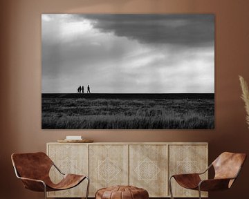 Wandeling buiten de dijk aan de waddenzee