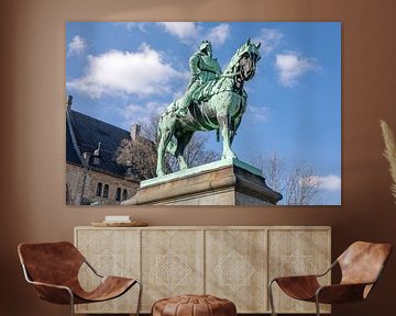 Ruiterstandbeeld van "Willem de Grote" voor het keizerlijk paleis van Goslar