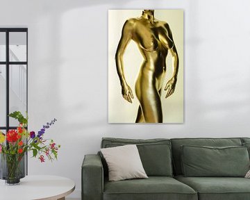 Vrouwelijk naakt in goud van Jörg B. Schubert