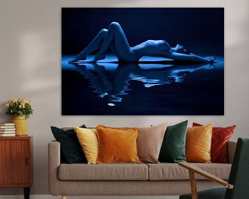 blue nude with reflection by Jörg B. Schubert