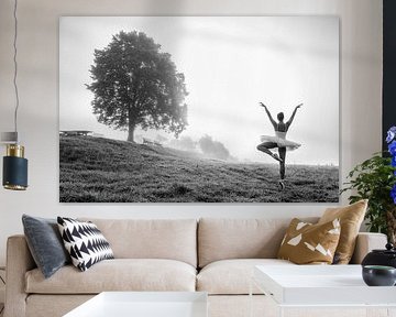 Balletttänzerin im Morgennebel