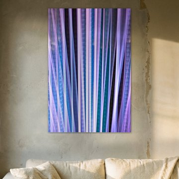 Abstract conscious movement with film material in purple.