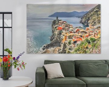 Arrivée à Vernazza - Art numérique