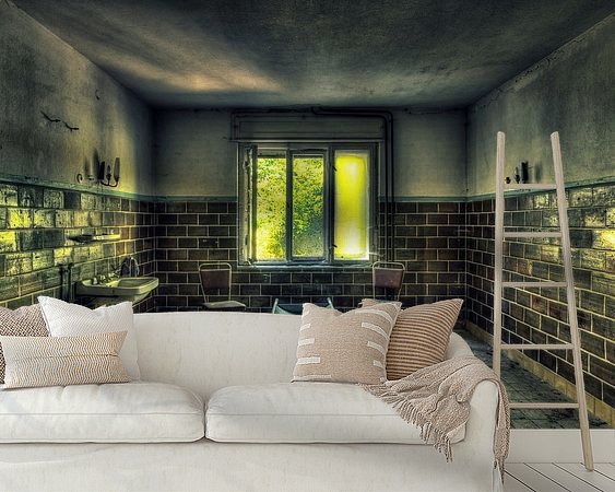 Voorbeeld van het werk in een kamer