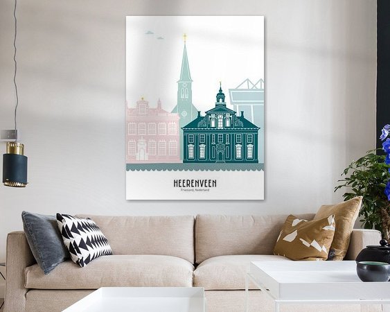 Voorbeeld van het werk in een kamer