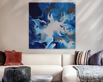 Océan - imprimé abstrait bleu minimaliste pour les amoureux de l'eau sur Desiree Weijs