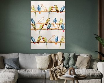 Parrots by Mad Dog Art
