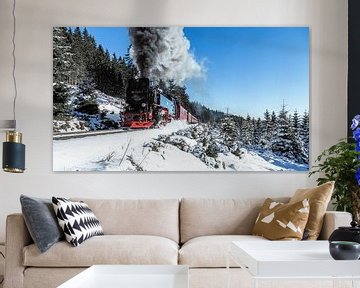 Le chemin de fer à voie étroite du Harz en hiver sur Oliver Henze