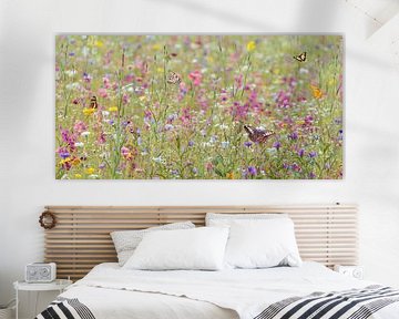 Flower field with butterflies by Martin Bergsma