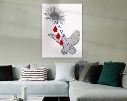 Voorbeeld van het werk in een kamer