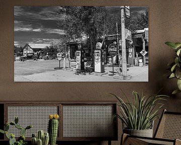 Route 66 in Hackberry in Black and White