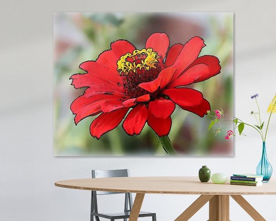 Voorbeeld van het werk in een kamer