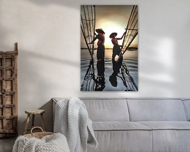 Voorbeeld van het werk in een kamer
