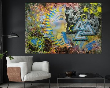 Schilderij met portret uit het oude Egypte van Lisette Rijkers