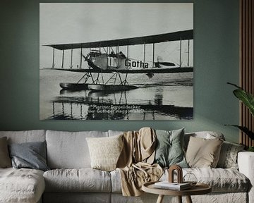 Historische Fotografie Gotha tweedekker Vliegtuig Marine van Michael Godlewski