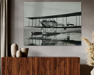 Historische Fotografie Gotha Doppeldecker Flugzeug Marine von Michael Godlewski