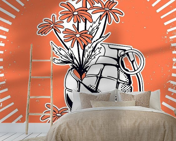 Voorbeeld van het werk in een kamer