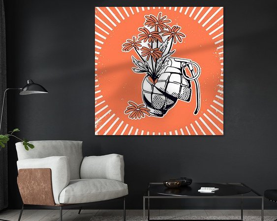 Voorbeeld van het werk in een kamer