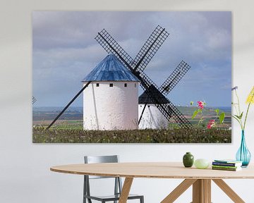 Spanish windmills on the plateau of La Mancha by Martijn de Jonge