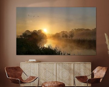 Zonsopkomst boven de Niers - Ven-Zelderheide