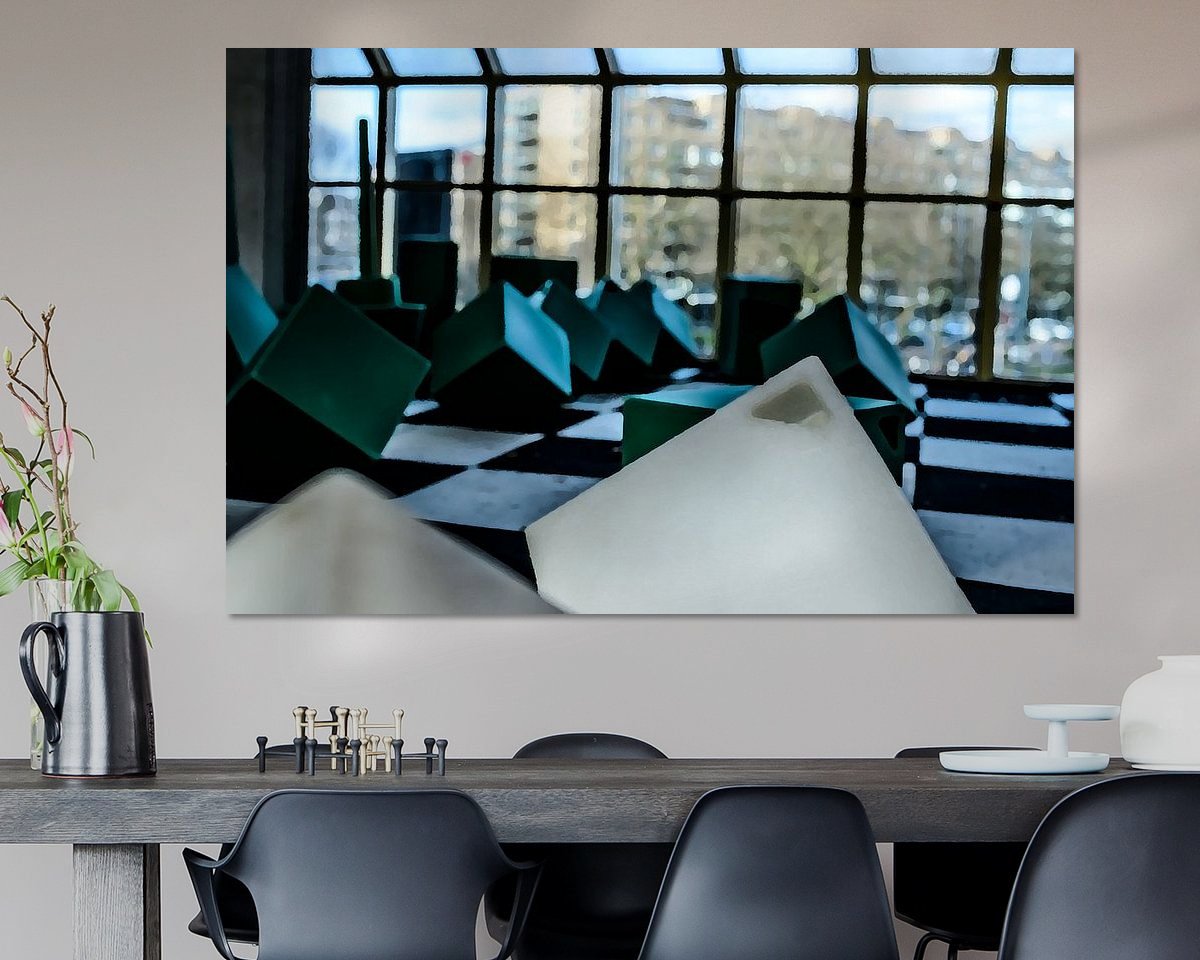 Voorbeeld van het werk in een kamer